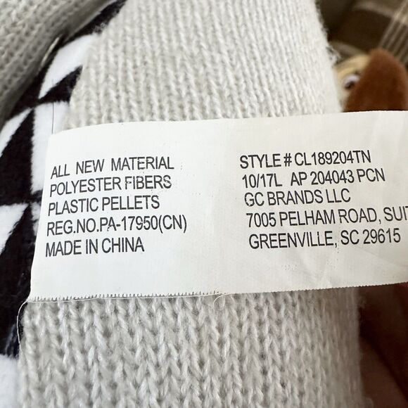 Cloud Island Target Gray Knit Mouse Plush Black Stripe Triangles 12" Stuffed Toy - Picture 6 of 7